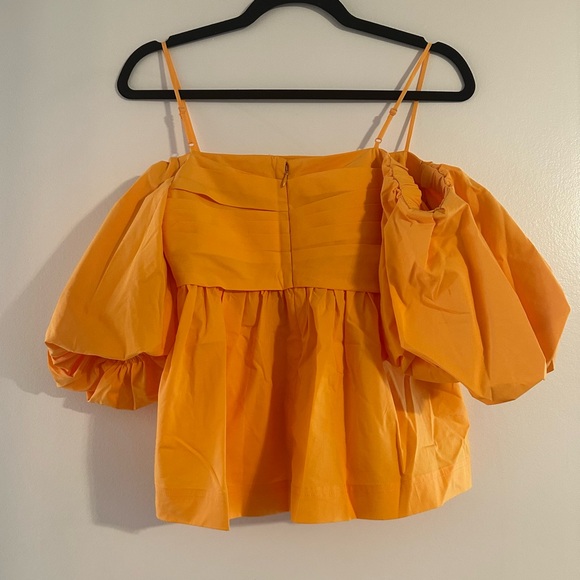 NWT Jonathan Simkhai Tala Puff Sleeve Poplin Top - Picture 3 of 11